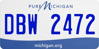 MI license plate DBW2472