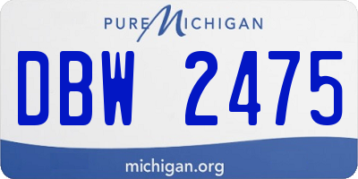 MI license plate DBW2475