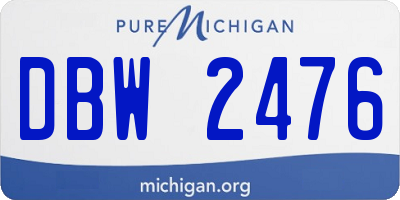 MI license plate DBW2476