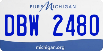 MI license plate DBW2480