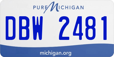 MI license plate DBW2481