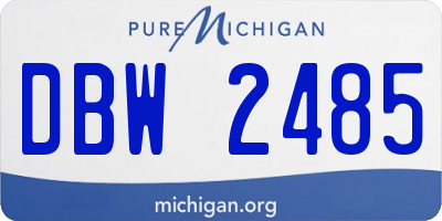 MI license plate DBW2485