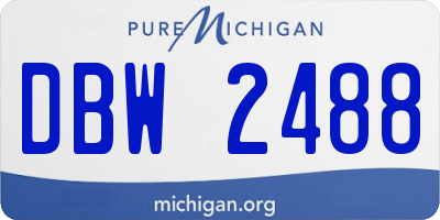 MI license plate DBW2488
