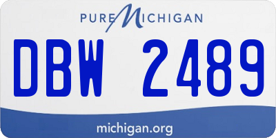 MI license plate DBW2489