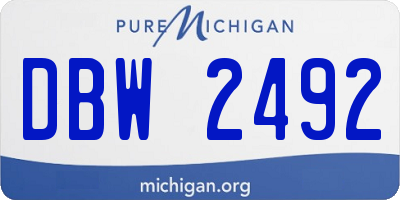 MI license plate DBW2492