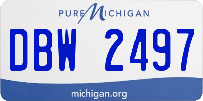 MI license plate DBW2497