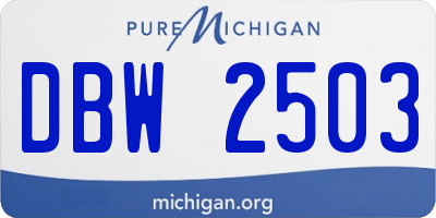 MI license plate DBW2503