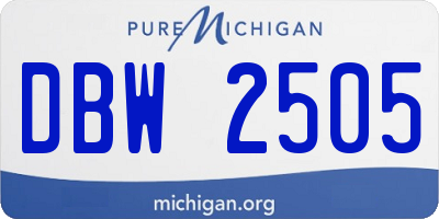 MI license plate DBW2505