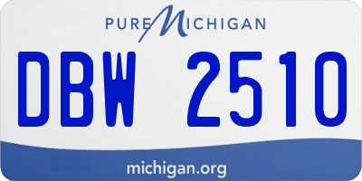 MI license plate DBW2510