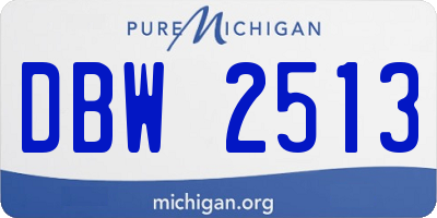 MI license plate DBW2513