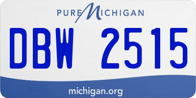 MI license plate DBW2515