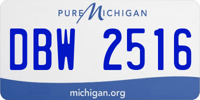 MI license plate DBW2516