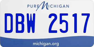 MI license plate DBW2517