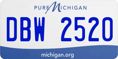 MI license plate DBW2520