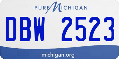 MI license plate DBW2523