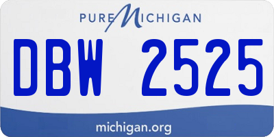 MI license plate DBW2525