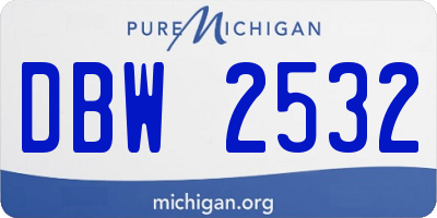 MI license plate DBW2532