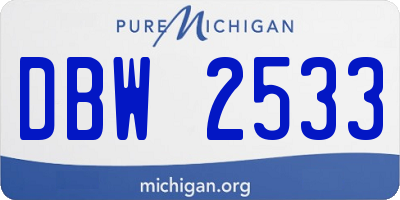 MI license plate DBW2533