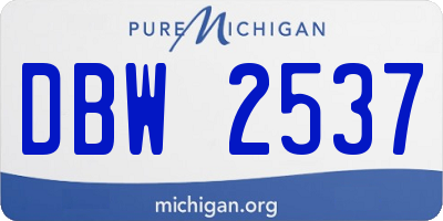 MI license plate DBW2537