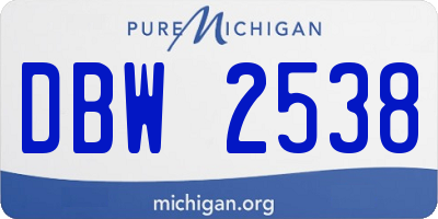 MI license plate DBW2538