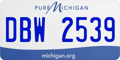 MI license plate DBW2539
