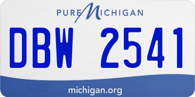 MI license plate DBW2541