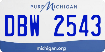 MI license plate DBW2543