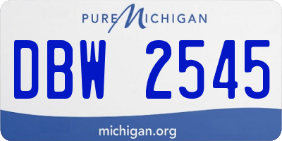 MI license plate DBW2545