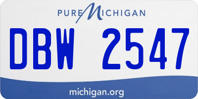 MI license plate DBW2547