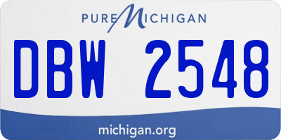 MI license plate DBW2548