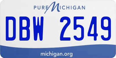 MI license plate DBW2549
