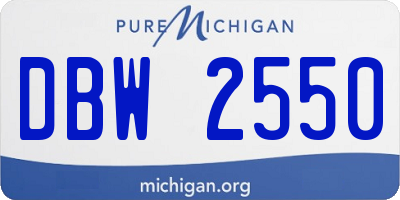 MI license plate DBW2550