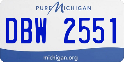 MI license plate DBW2551
