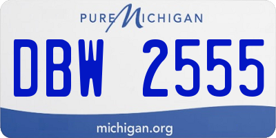 MI license plate DBW2555