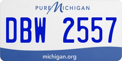 MI license plate DBW2557