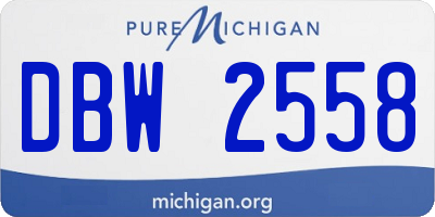 MI license plate DBW2558