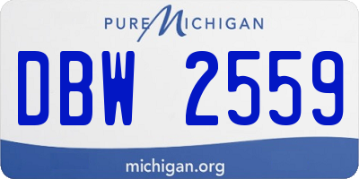 MI license plate DBW2559