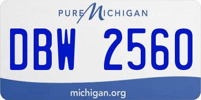 MI license plate DBW2560