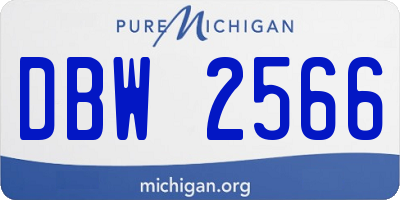 MI license plate DBW2566
