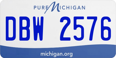 MI license plate DBW2576