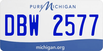 MI license plate DBW2577