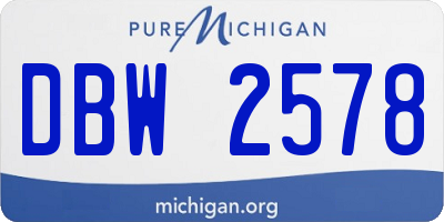 MI license plate DBW2578