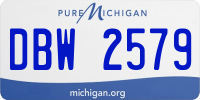 MI license plate DBW2579