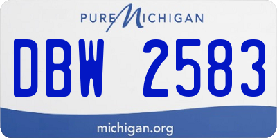 MI license plate DBW2583