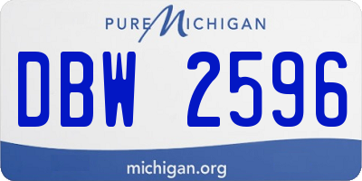 MI license plate DBW2596