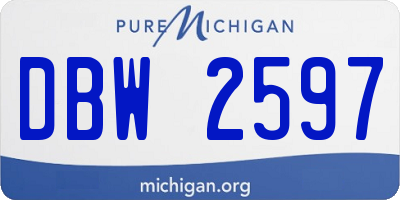 MI license plate DBW2597