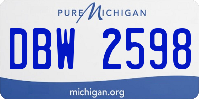 MI license plate DBW2598