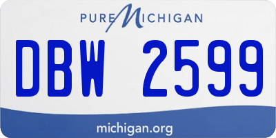 MI license plate DBW2599
