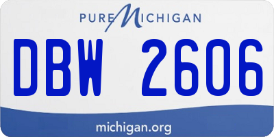 MI license plate DBW2606