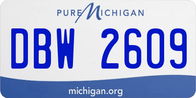 MI license plate DBW2609